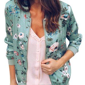 Blue zip up bomber jacket lightweight